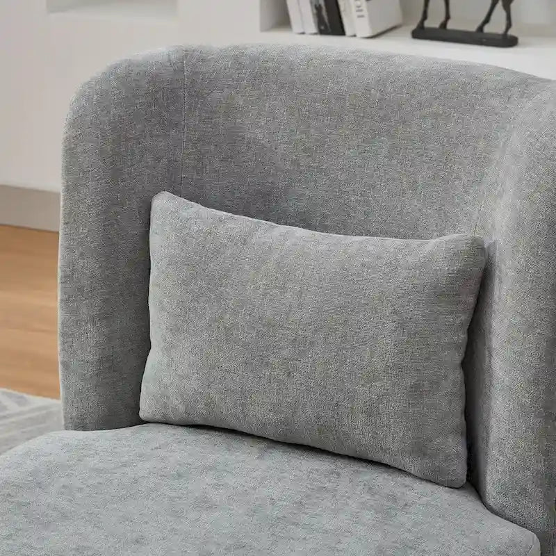 Fauteuil d'appoint pivotant sans accoudoirs en chenille