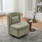Fauteuil d'appoint pivotant sans accoudoirs en chenille