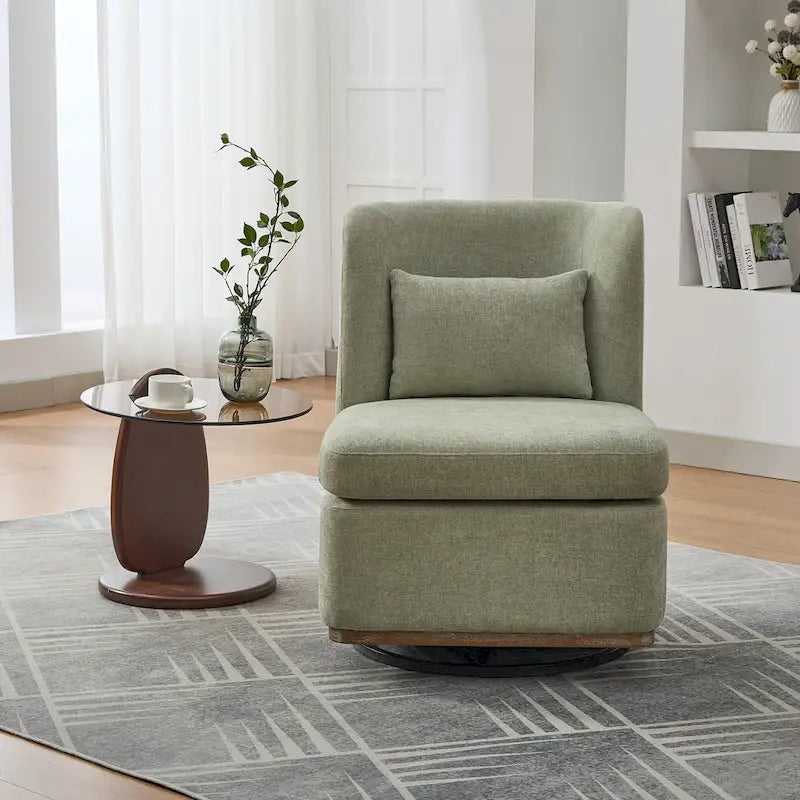Fauteuil d'appoint pivotant sans accoudoirs en chenille