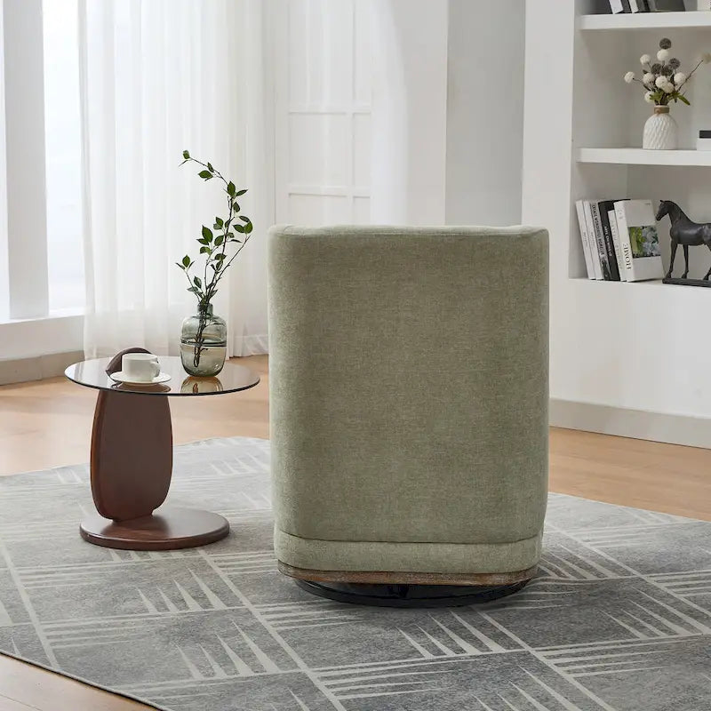 Fauteuil d'appoint pivotant sans accoudoirs en chenille