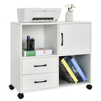 Costway File Cabinet Mobile Lateral Printer Stand with Storage Shelves