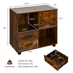 Costway File Cabinet Mobile Lateral Printer Stand with Storage Shelves