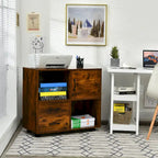 Costway File Cabinet Mobile Lateral Printer Stand with Storage Shelves