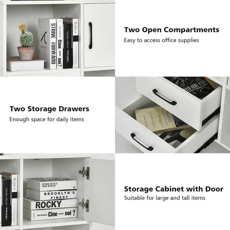 Costway File Cabinet Mobile Lateral Printer Stand with Storage Shelves