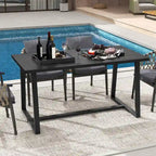 Costway Grande table à manger de 63 po pour 4 à 6 personnes avec métal robuste - Voir les détails
