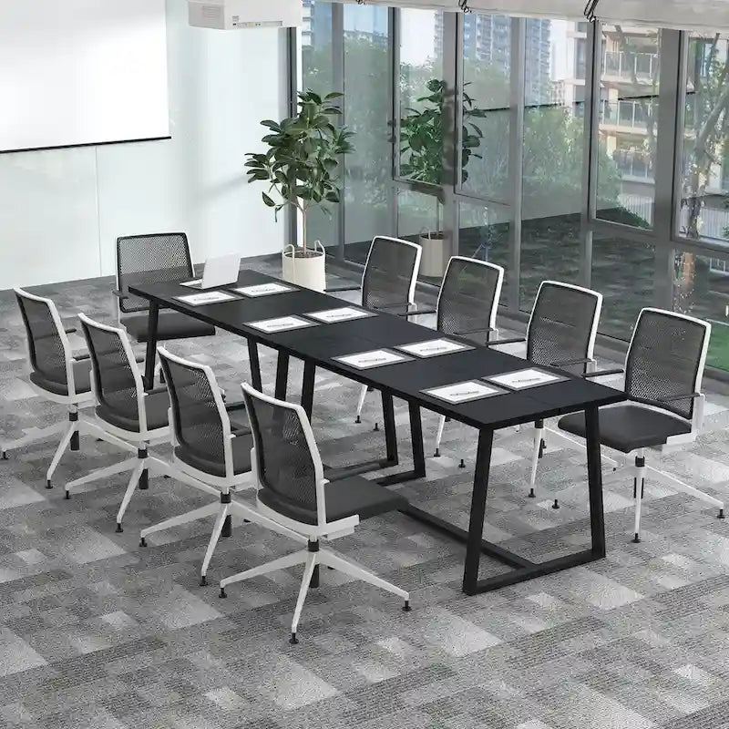 Costway Grande table à manger de 63 po pour 4 à 6 personnes avec métal robuste - Voir les détails