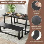 Costway Grande table à manger de 63 po pour 4 à 6 personnes avec métal robuste - Voir les détails