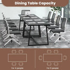 Costway Grande table à manger de 63 po pour 4 à 6 personnes avec métal robuste - Voir les détails