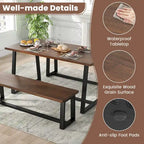 Costway Grande table à manger de 63 po pour 4 à 6 personnes avec métal robuste - Voir les détails