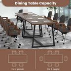 Costway Grande table à manger de 63 po pour 4 à 6 personnes avec métal robuste - Voir les détails