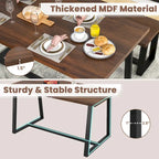 Costway Grande table à manger de 63 po pour 4 à 6 personnes avec métal robuste - Voir les détails