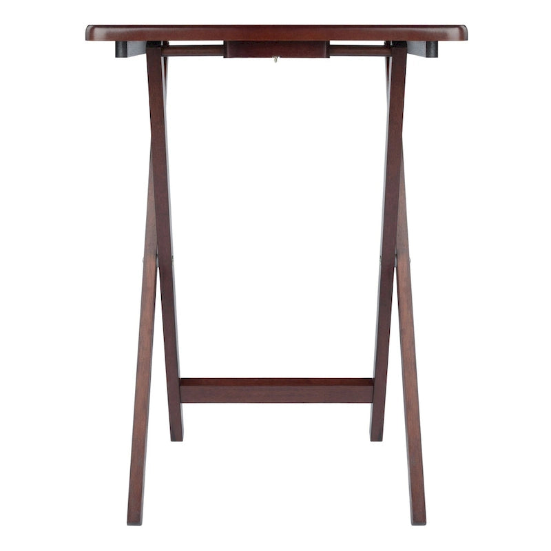 Set of 4 Rich Antique Walnut Folding Single Snack Tables 25.75