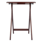 Set of 4 Rich Antique Walnut Folding Single Snack Tables 25.75