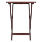 Set of 4 Rich Antique Walnut Folding Single Snack Tables 25.75