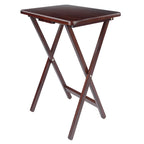 Set of 4 Rich Antique Walnut Folding Single Snack Tables 25.75