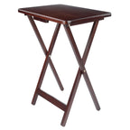 Set of 4 Rich Antique Walnut Folding Single Snack Tables 25.75