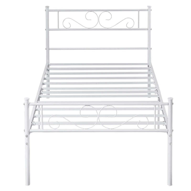 Cadre de lit plateforme moderne avec tête de lit élégante à volutes jumelle/double/grande taille