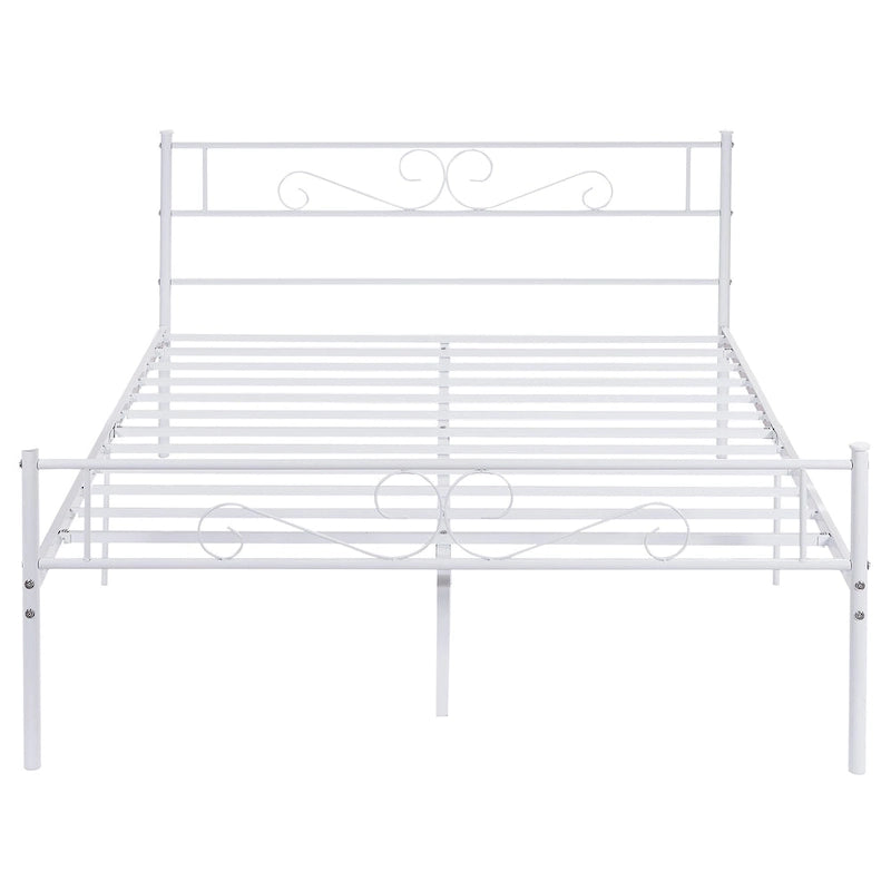 Cadre de lit plateforme moderne avec tête de lit élégante à volutes jumelle/double/grande taille
