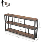 3 Tiers Console Sofa Table, 70 Entryway Hallway Table for Living Room