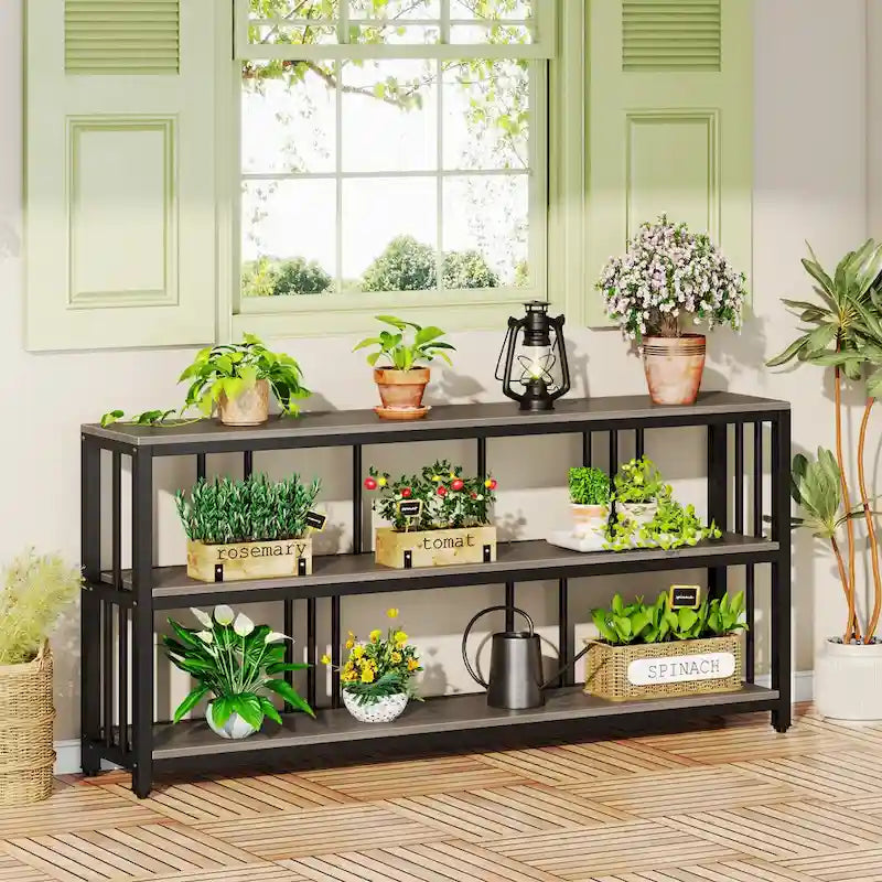 3 Tiers Console Sofa Table, 70 Entryway Hallway Table for Living Room