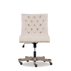 Solid Adjustable Plush Tufted Office Chair - 41.5 - Beige and Gray