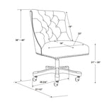 Chaise de bureau capitonnée réglable en tissu peluche uni - 41,5 - Beige et gris