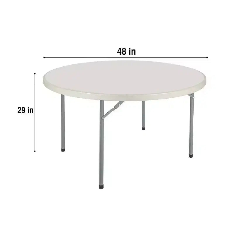 Table de banquet ronde pliante robuste de 48 po Gris moucheté - Hampden Furnishings : Intérieur/Extérieur, Résistante aux intempéries