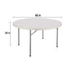 Table de banquet ronde pliante robuste de 48 po Gris moucheté - Hampden Furnishings : Intérieur/Extérieur, Résistante aux intempéries