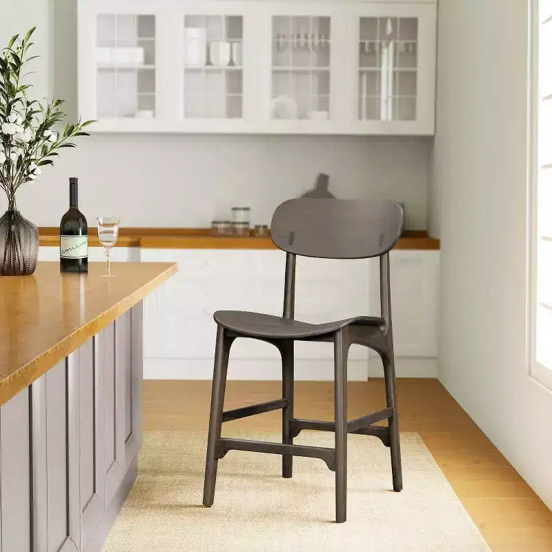 Boraam Solvang Wood Counter Height Barstool Carbonite Finish