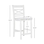 Tabouret de bar à hauteur de comptoir Bristol X Back de 24,25 po, blanc - Powell Company