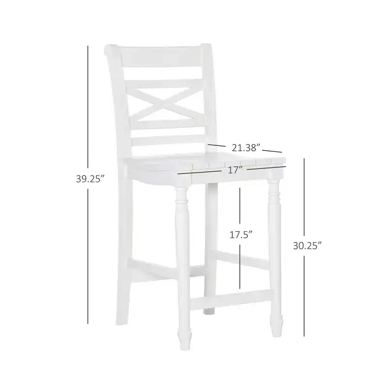 Tabouret de bar à hauteur de comptoir Bristol X Back de 24,25 po, blanc - Powell Company