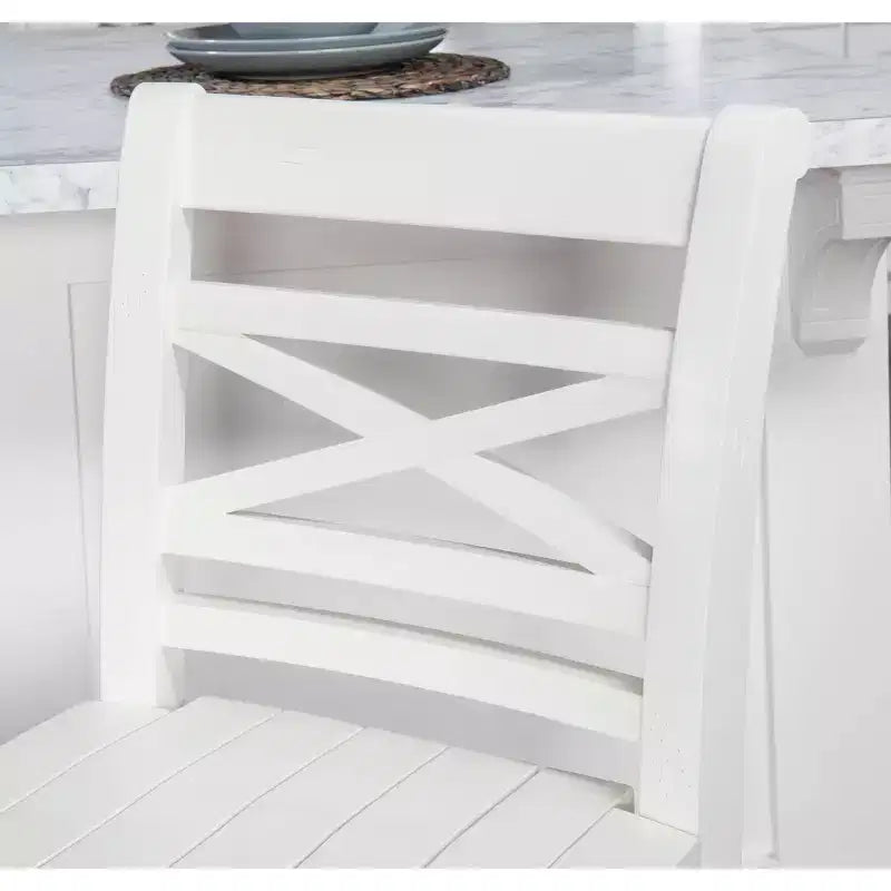 Tabouret de bar à hauteur de comptoir Bristol X Back de 24,25 po, blanc - Powell Company