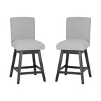 Linon Set of 2 Cyrus Swivel Counter Height Barstools Gray
