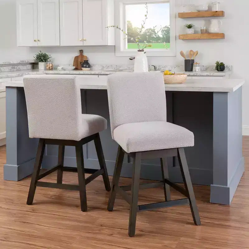 Linon Lot de 2 tabourets de bar pivotants Cyrus de hauteur comptoir Gris