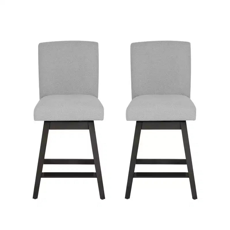 Linon Lot de 2 tabourets de bar pivotants Cyrus de hauteur comptoir Gris