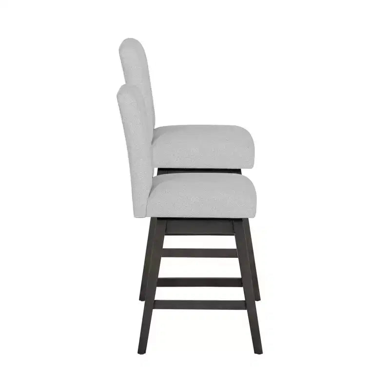 Linon Lot de 2 tabourets de bar pivotants Cyrus de hauteur comptoir Gris