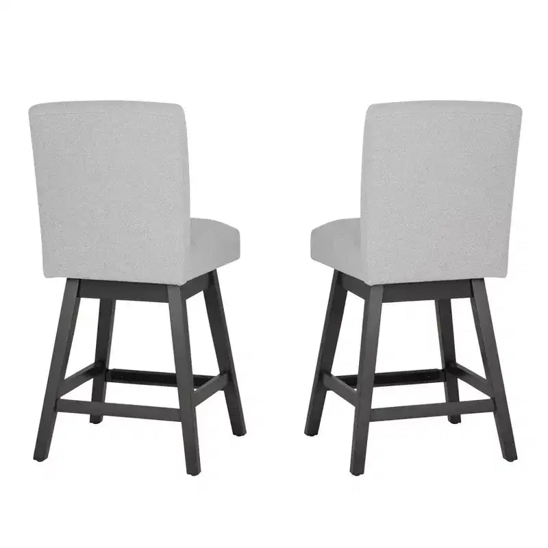 Linon Lot de 2 tabourets de bar pivotants Cyrus de hauteur comptoir Gris