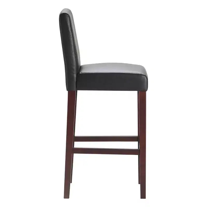 Lot de 2 tabourets de bar en cuir Liam 75 cm marron chocolat foncé - Serta : Cadre en bois massif, capacité de 113 kg