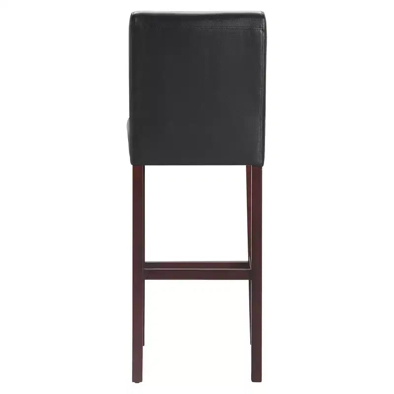 Lot de 2 tabourets de bar en cuir Liam 75 cm marron chocolat foncé - Serta : Cadre en bois massif, capacité de 113 kg