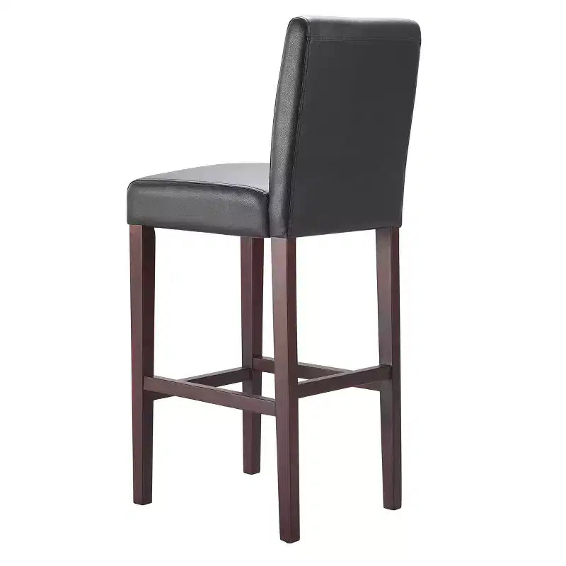 Lot de 2 tabourets de bar en cuir Liam 75 cm marron chocolat foncé - Serta : Cadre en bois massif, capacité de 113 kg