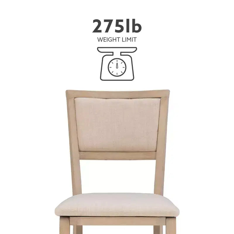 Lot de 2 chaises pliantes Claire en bois massif et assise rembourrée, finition gris délavé - Linon