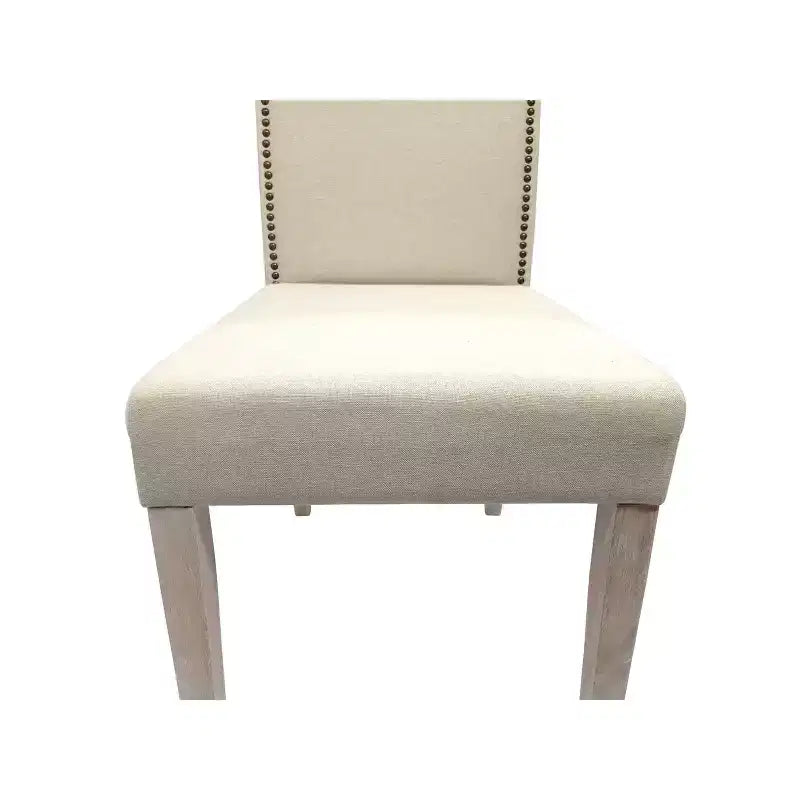 Carolina Living Chaise Parson Florence en Bois Flotté Naturel et Lin