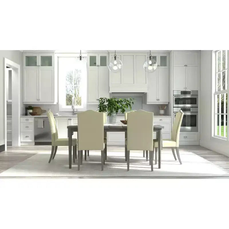 Carolina Living Chaise Parson Florence en Bois Flotté Naturel et Lin