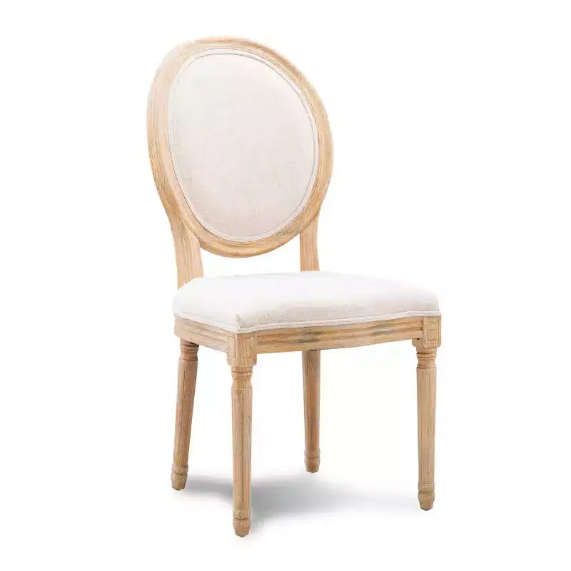 Set of 2 Manchester Upholstered Oval Back Chairs Natural - Linon