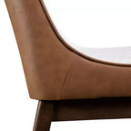 HOMES: Inside + Out Lot de 2 chaises de salle à manger Forest Wisp Mid-Century Boucle avec accents en similicuir Noyer