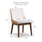 HOMES: Inside + Out Lot de 2 chaises de salle à manger Forest Wisp Mid-Century Boucle avec accents en similicuir Noyer