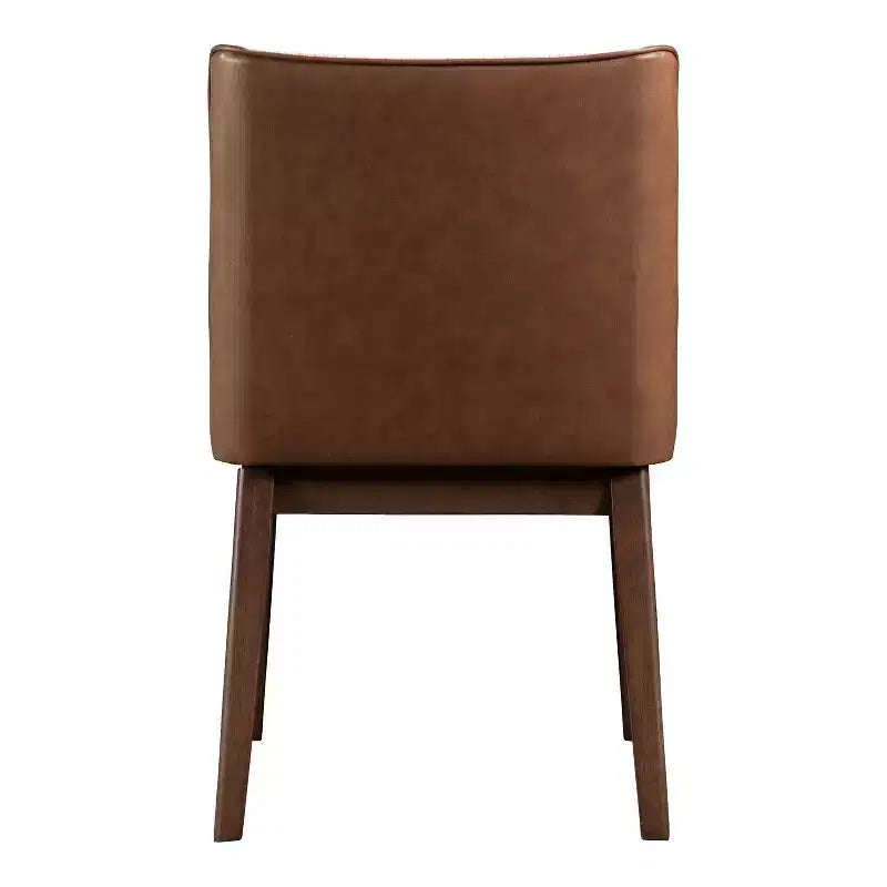 HOMES: Inside + Out Lot de 2 chaises de salle à manger Forest Wisp Mid-Century Boucle avec accents en similicuir Noyer