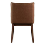 HOMES: Inside + Out Lot de 2 chaises de salle à manger Forest Wisp Mid-Century Boucle avec accents en similicuir Noyer