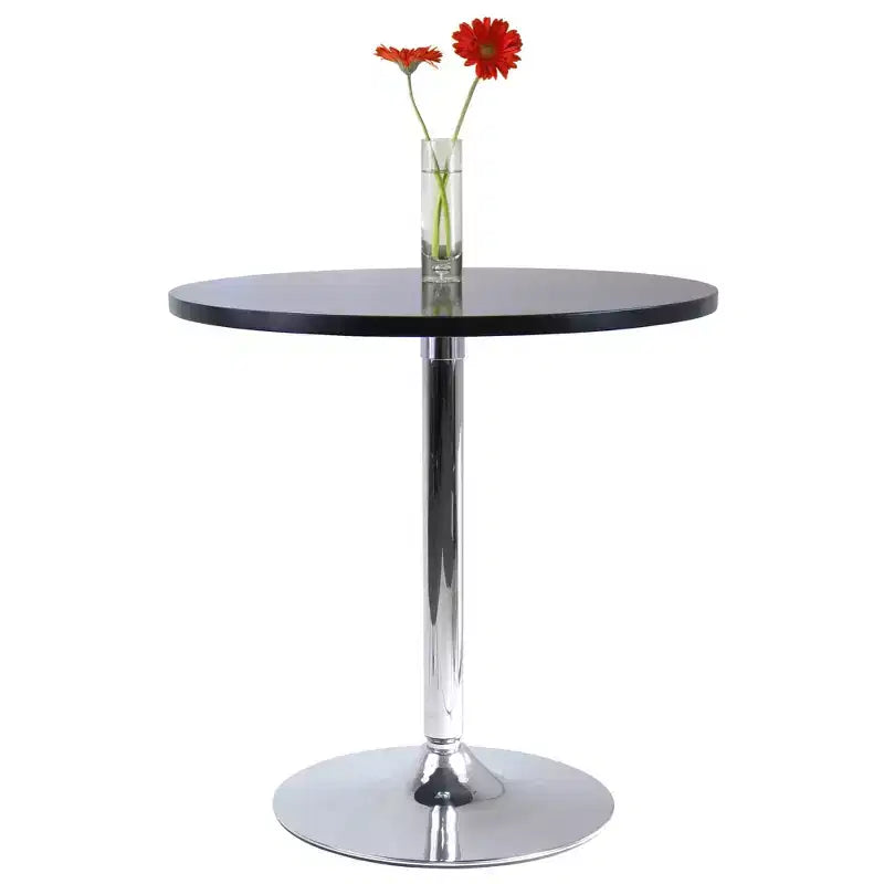 Table à manger ronde Spectrum avec base en métal Bois/Noir - Winsome