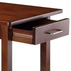 Table de salle à manger pour le petit-déjeuner en bois/noyer antique - Winsome : rectangulaire 2 places avec tiroirs de rangement, mobilier de cuisine